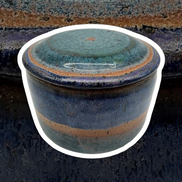 French Butter Keeper Hand Thrown Pottery One of a Kind Hand Crafted Pottery VTG - Picture 5 of 16